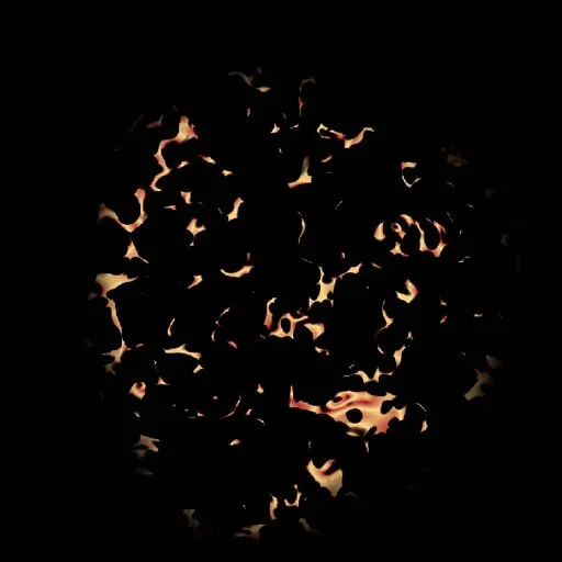 Blender 3D sculpting brush thumbnail for creating fiery speckled texture effects on 3D models.