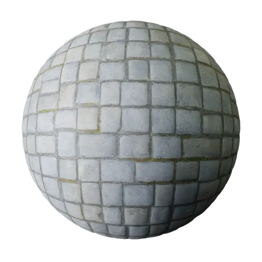 Realistic stone ground texture with high-resolution PBR maps for 3D rendering.