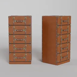 Leather 5 Drawers Chest