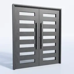 Steel Modern Slat Door – Double Entry