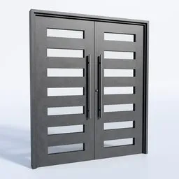 Steel Modern Slat Door – Double Entry