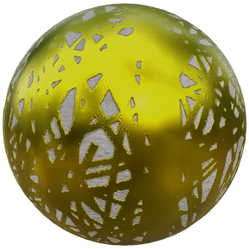 High-resolution PBR texture of a concrete wall with random golden metallic stripes suitable for industrial-style 3D rendering in Blender.