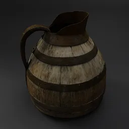 Rustic Wooden Barrel Pitcher