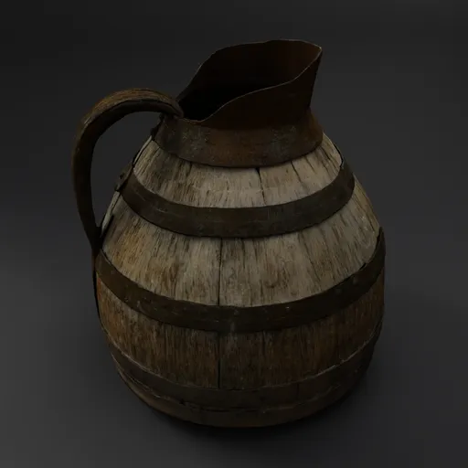 Rustic Wooden Barrel Pitcher