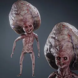 Big Head Monster Rigged Game ready
