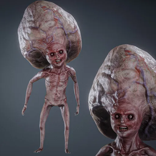 Big Head Monster Rigged Game ready