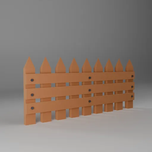 Low Poly Stylized Wooden Fence