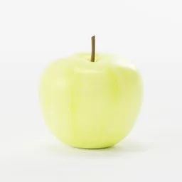 Realistic green apple 3D model with detailed texturing, ideal for Blender renderings in nature-related scenes.
