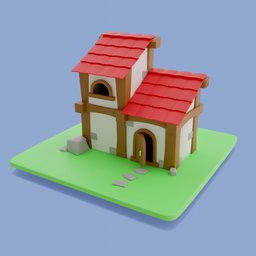 The toy house is old Low-poly 3D model