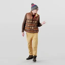 A young humble man walks talking