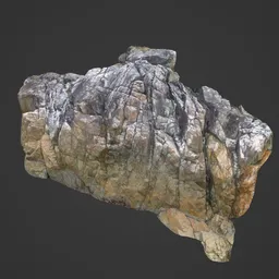 Detailed 3D scan of coastal rock formation, optimized for Blender and other 3D environments.