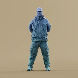 Lowpoly Military Figure in Uniform