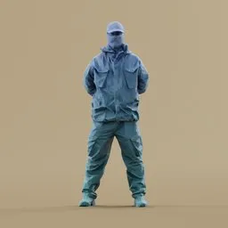 Lowpoly Military Figure in Uniform