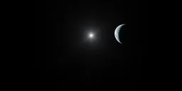 Sci-fi Planet in Deep Space Sunny