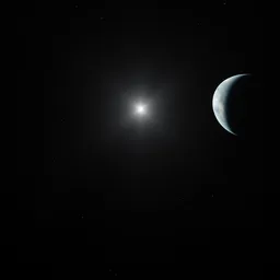 Sci-fi Planet in Deep Space Sunny