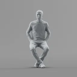 Lowpoly Male Sitting