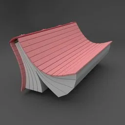 "Book Square Bench 3D model for Blender 3D: a low polygon bench great for games, with the potential to be a square bench for public spaces. Featuring flying magic books, parametric design, and high-resolution print with damask pattern and sleek lines. Created with Blender 3D software by Francis Helps."
