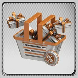 Flash Sale Basket Icon Editable