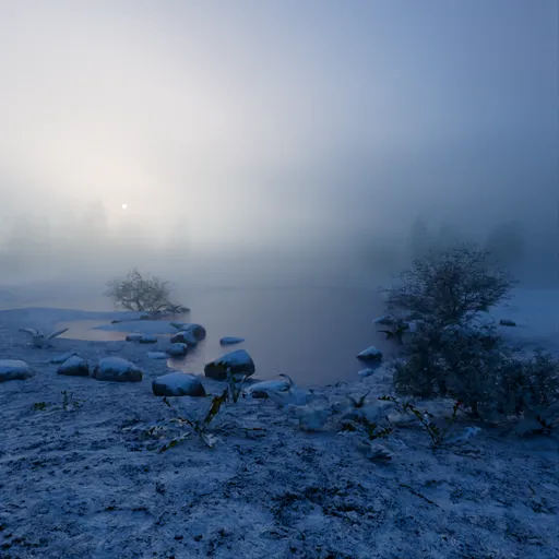 Procedural Foggy Winter Pond Scene