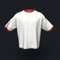 Oversized Cropped Ringer Shirt