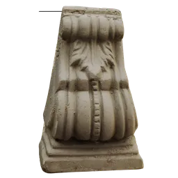 Decorative 3D cornice model showcasing realistic textures and fine details, suitable for Blender rendering.