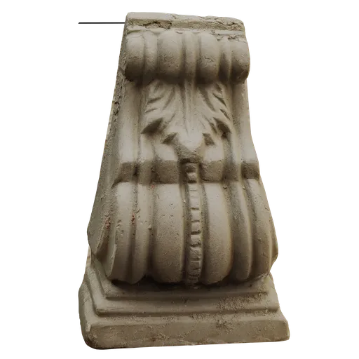 Decorative 3D cornice model showcasing realistic textures and fine details, suitable for Blender rendering.