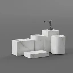 White Marble Bathroom Acessories
