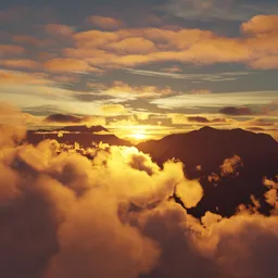 Dramatic Aerial Mountain Sunset