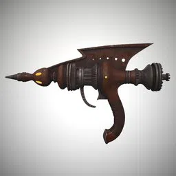Detailed 3D sci-fi blaster weapon model with intricate design, ideal for Blender 3D projects and military-sci-fi enthusiasts.