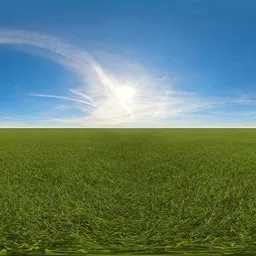 Green grass cloudy blue sky pure sky