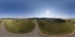 Aerial Highway in Country Sunny