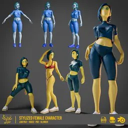 Stylized motion design female character