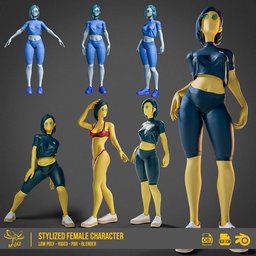 Stylized motion design female character