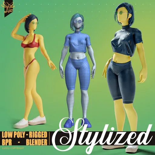 Stylized motion design female character