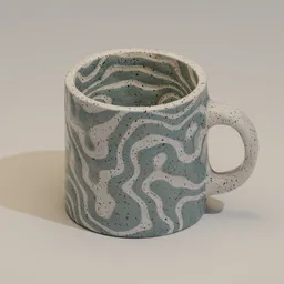 Procedural Ceramic Mug Blue