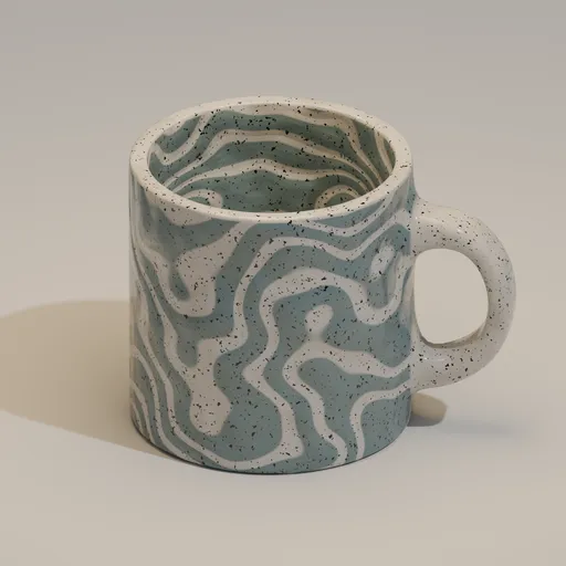 Procedural Ceramic Mug Blue