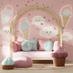 Sweet Dessert Kids Bedroom Scene