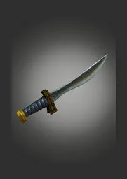 Detailed 3D rendering of a stylized medieval sword with ornate hilt, optimized for Blender rendering.