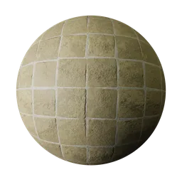 High-resolution PBR Round Square Floor Tiles material for 3D modeling and rendering in Blender and other software.