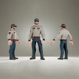 Security Guard Officer Character