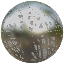 High-resolution PBR material with industrial-style concrete and metal stripes for realistic texturing in Blender 3D projects.