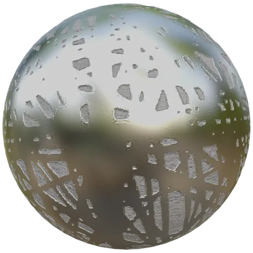 High-resolution PBR material with industrial-style concrete and metal stripes for realistic texturing in Blender 3D projects.