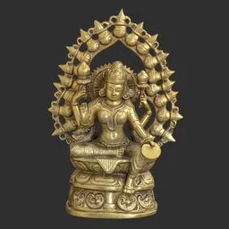 Vintage Brass Lakshmi Statue