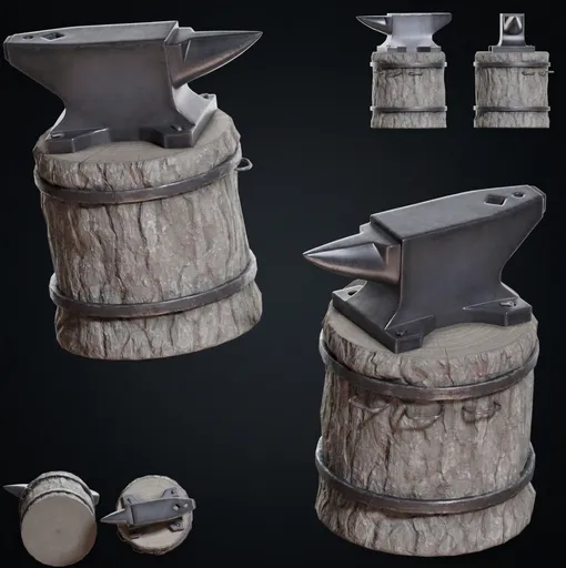 Blacksmith Anvil on Stump