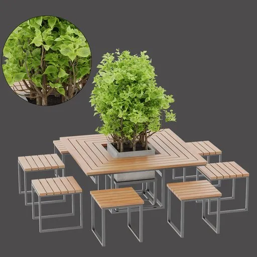 Wooden Tree Table