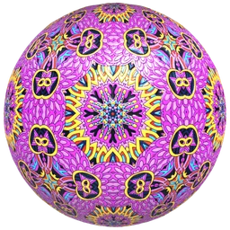 Magenta Floral Ceramic Tile