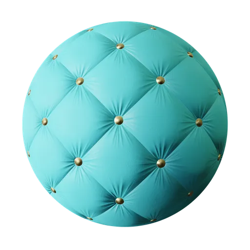 Light blue tufted PBR material texture for 3D modeling in Blender, perfect for upholstery design.