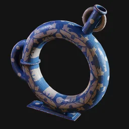 Decorative Glazed Ceramic Ring Jug