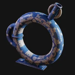 Decorative Glazed Ceramic Ring Jug