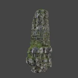 BlenderKit | Download the Green Moss Rugged Rock Formation Modular model